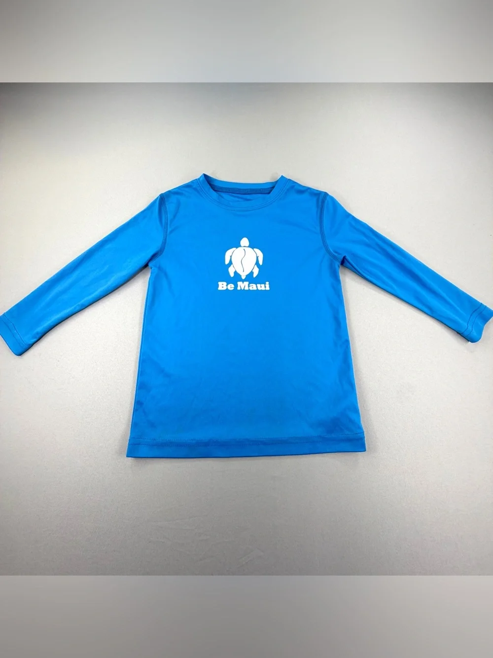 Be Maui Kids Rash Guard 4T Blue Sea Turtle Long Sleeve Swim Shirt UPF Beach